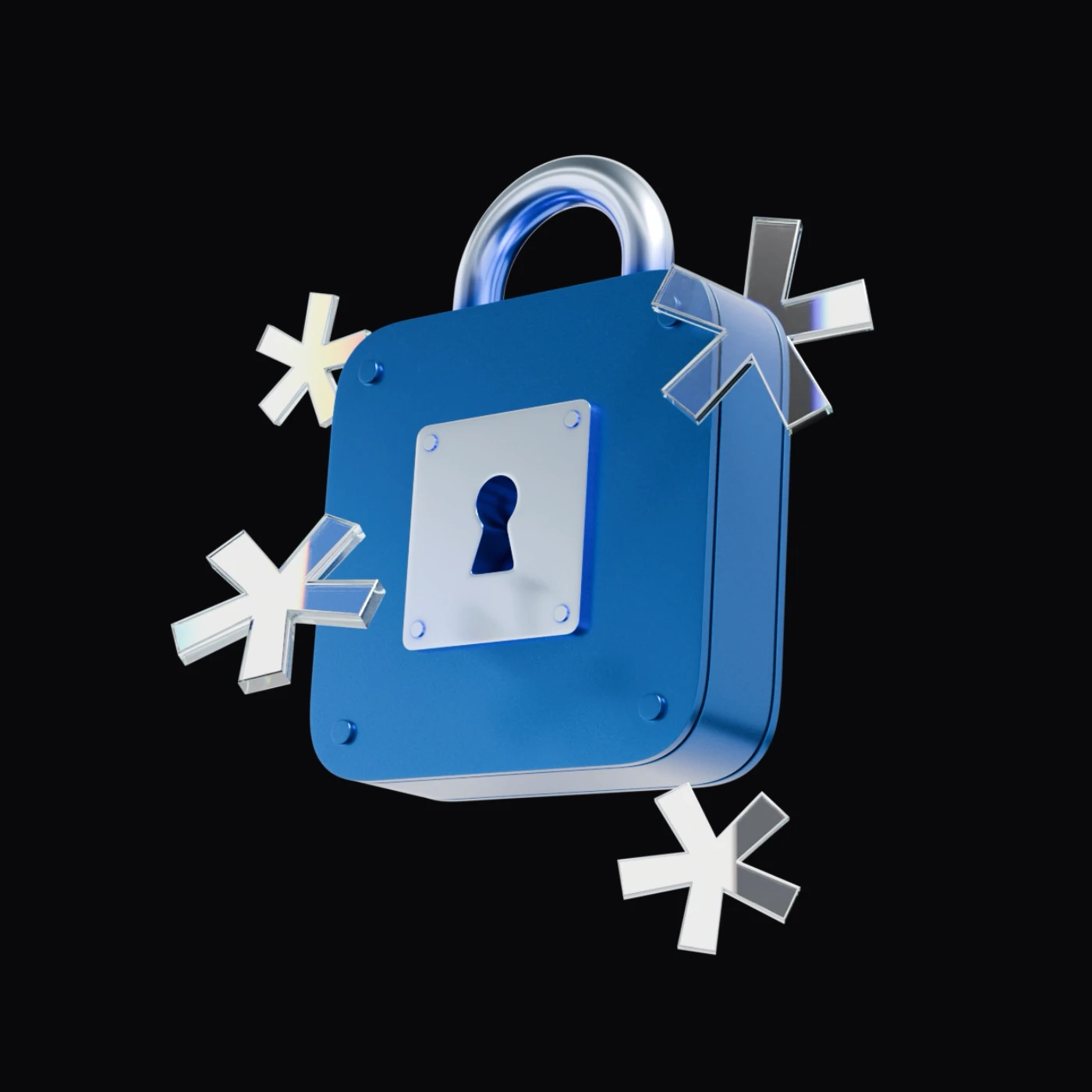 Animated 3D blue lock representing Whitely licence and regulated crypto operations